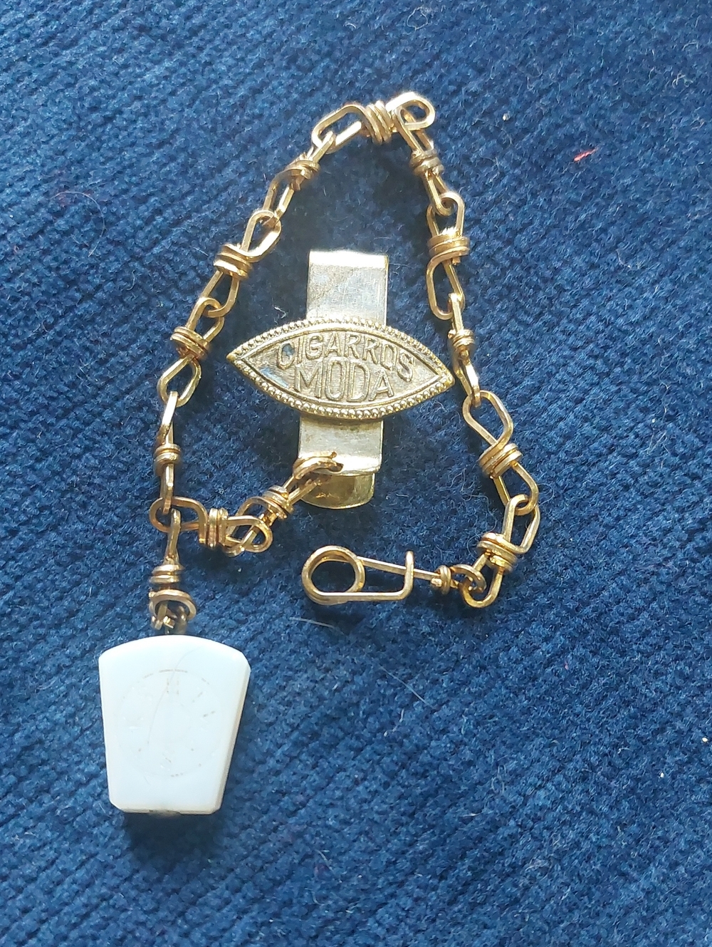 Antique Watch Chain w/Royal Arch Masonic Keystone/Cigarros Moda Cuban Cigar Clip